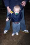 Greyson learning to walk in the woods. (147kb)