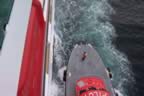 It comes along side our ship and the guy jumps on (216kb)