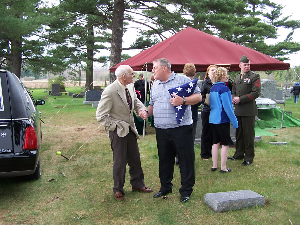 At the cemetary Butch and Uncle Perry...Cousin Ken in the uniform